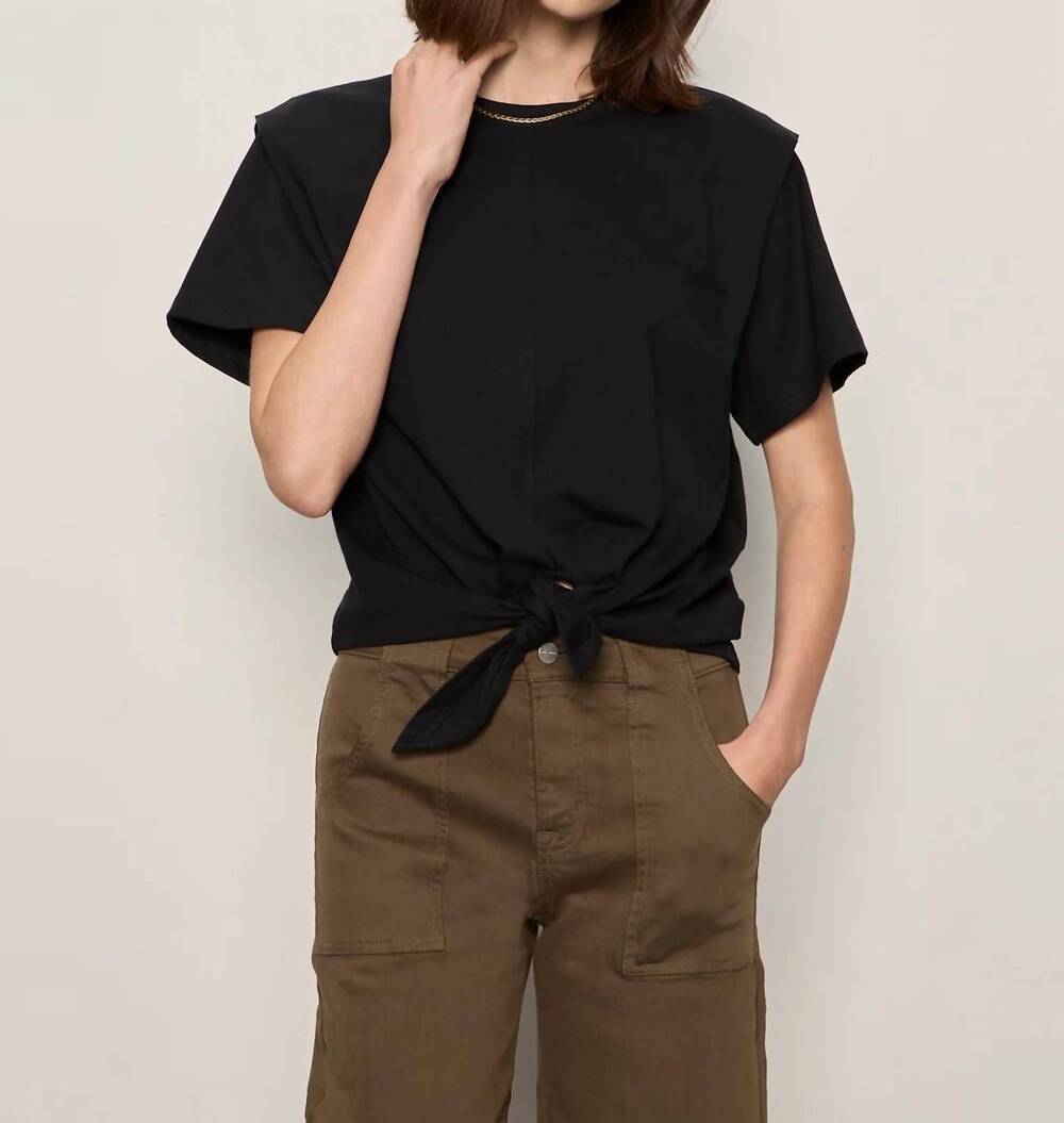 NEW SANCTUARY good to go tie front top in black